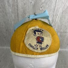 Vintage Chilly Willee Felt Spinning Propeller Beanie Hat Cap Kids Yellow picture