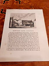 1773 Francis Grose Antique Newport Gate, Lincoln Book Plate Print Illustration picture