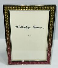 WELLESLEY MANOR CZECH CRYSTAL PICTURE FRAME Ombré Yellow To Pink 4x6” Bling picture
