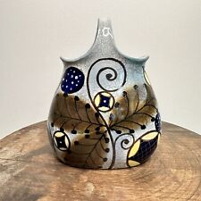 Amphora Austria Stellmacher Teplitz Black Stamp Top Handle Vase Crackle Glaze picture