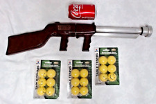 VINTAGE NEWELL AIRFIRE SUB-MACHINE GUN & SMILEY PING PONG BALL AMMO, WORKS USA picture