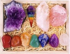 Premium Crystals and Healing Stones Premium Kit in Wooden Box- 7 Chakra Stones picture