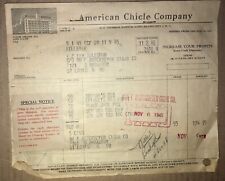 Gum Invoice Receipts November 6, 1945 Vintage Original American Chicle Old picture