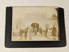 Antique c1900s I.R. Tanner Dealer in Livestock Photograph ~ Horses Mules Hogs picture