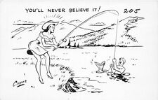 H67/ Interesting Postcard c1940s Lakewood Colorado Male Mermaid Comic 70 picture