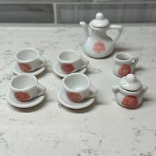 Vintage Pretty Port Ltd Miniature Floral Tea Pot Sugar Creamer Dollhouse Tea Set picture