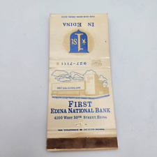 Vintage Matchcover First Edina National Bank Minnesota picture