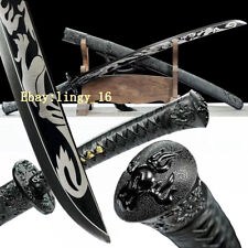 WUSHU Broadsword Sword Black High Carbon Steel Sharp Chinese Da Dao Qing Saber picture