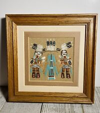 Authentic Navajo Sandpainting Healing Ceremonies Signed Vintage Turquoise picture