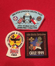 1999 3 UK British Troop Patches Chile 19th World Scout Jamboree #2 picture