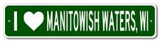 I Love Manitowish Waters, Wisconsin Metal Decor City Limit Sign - Aluminum picture