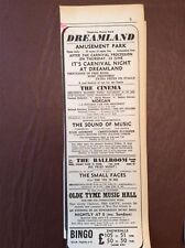 Q2e Ephemera 1966 advert Margate Dreamland The Small Faces Yes N No picture