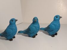  3 Little Blue Birds Painted Resin Figurine Decorative Accent Decor 4X3.5in.each picture
