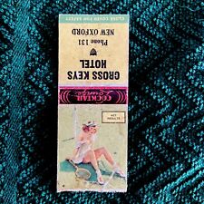 Vintage 1940s New Oxford PA Pinup Girl Matchbook Cover Cross Keys Hotel Cocktail picture