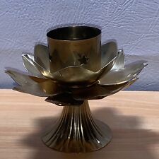 Rare-Mid Century modern Vintage Brass  Lotus Candle Holders Table Decor picture