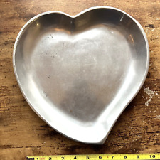 Heart Pewter Tray Dish 10 1/4in Silver Cute Decor picture
