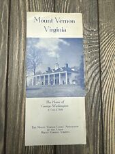 Vtg Mount Vernon Virginia Home of George Washington Brochure Advertisment picture