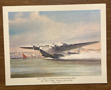 Dixie Clipper 1st Passenger Flight New York to Lisbon 1939 Boeing Menu Print picture