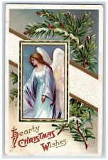 Junction City OR Postcard Christmas Angel Pine Leaf Clapsaddle Embossed 1913 RPO picture