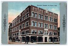 c1910's Masonic Temple Building Classic Cars La Porte Indiana IN Posted Postcard picture