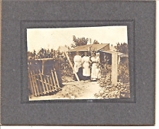 Antique Cabinet Sepia Photo Of Three (1) Ladies and a Baby in the Family Garden picture