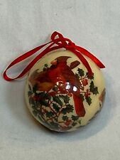 Midwest Importers of Cannon Falls Cardinal Birds Christmas Paper Ball Ornament  picture