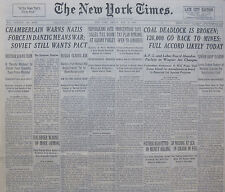 5-1939 WWII May 12 CHAMBERLAIN WARNS GERMANS FORCE IN DANZIG MEANS WAR; SOVIET picture