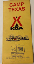 Vintage Camp Texas Koa Kampgrounds Locations Map Brochure Pamphlet Austin, TX picture