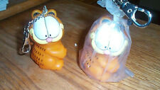 VINTAGE lot 2 keychains Garfield the cat by PAWS n original packaging squeezable picture