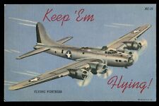 OLD POSTCARD AVIATION US MILITARY FLYING FORTRESS KEEP 'EM FLYING 1942 picture