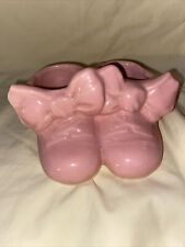 Vintage McCoy Ceramic Pink Baby Shoes & Bows Unmarked picture