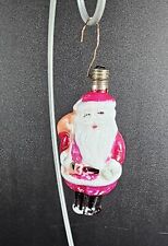 Antique Figural milk glass Santa Claus Christmas light bulb painted approx 3