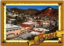 VINTAGE CONTINENTAL SIZE POSTCARD TOWN OF BISBEE ARIZONA 90 MILES FROM TUSCON picture