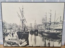 Vintage Photograph Print On Hard Board Bristol Docks St Augustine's Reach 1870 picture