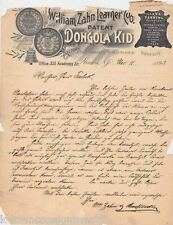 Zahn Leather Dongola Kid Antique Autograph Signed Advertising Letter 1893 picture