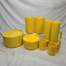 32pc Set Heller Massimo Vignelli Melamine Dinnerware Yellow Bowls Cups Plates picture