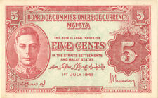 Malaya - 5 Cents - P-7a - 1941 dated Foreign Paper Money - Paper Money - Foreign picture