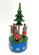 Swedish Wooden Rotating Winter Elves  Music Box picture
