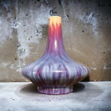 Flambe Glazed Berry Purple Blue Chinese Ceramic Vase picture