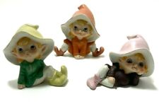 Vintage Homeco Elves Ceramic  Lot of 3 Figurines  3