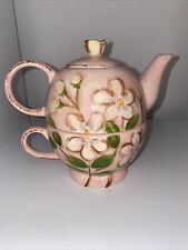 Mesa International Individual Teapot Set Including Lid and Cup Stackable Flowers picture