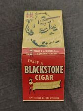 VINTAGE BLACKSTONE CIGAR SMOKING ADVERTISING FRONT STRIKE MATCHBOOK COVER  picture
