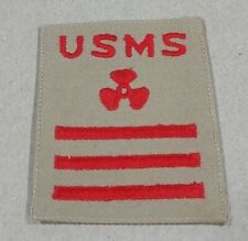 WWII USMS US Navy Maritime Service PO1 Machinist's Mate Rate Badge WHITE & BROWN picture