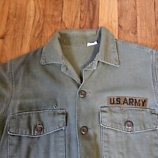 Vintage Us Army Og-107 Button Up Shirt Size 14.5x33 Green 1975 Vietnam Era 70s picture
