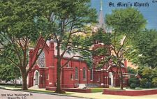 Postcard SC Greenville South Carolina St Marys Church Linen Vintage PC K193 picture