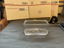 Vintage Clear Glass Salt Box Hoosier Style Ribbed Rectangular Cabinet picture