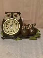 Vintage 1970s New Haven Owls On Branch Wall Clock~Works Fine picture