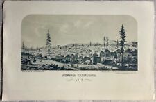 1935 NEVADA, CALIFORNIA 1856 Mining Camp Lithograph picture
