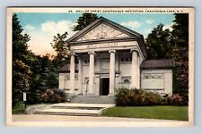 Chautauqua Lake NY-New York, Chautauqua Institute Hall Christ, Vintage Postcard picture