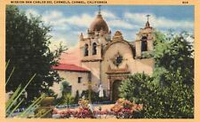 Postcard CA Carmel Mission San Carlos del Carmelo 1945 Linen Vintage PC J872 picture